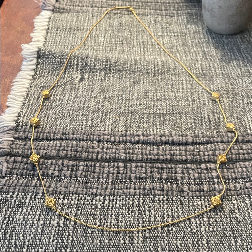 Elegant Napier Gold Necklace with Square Accents